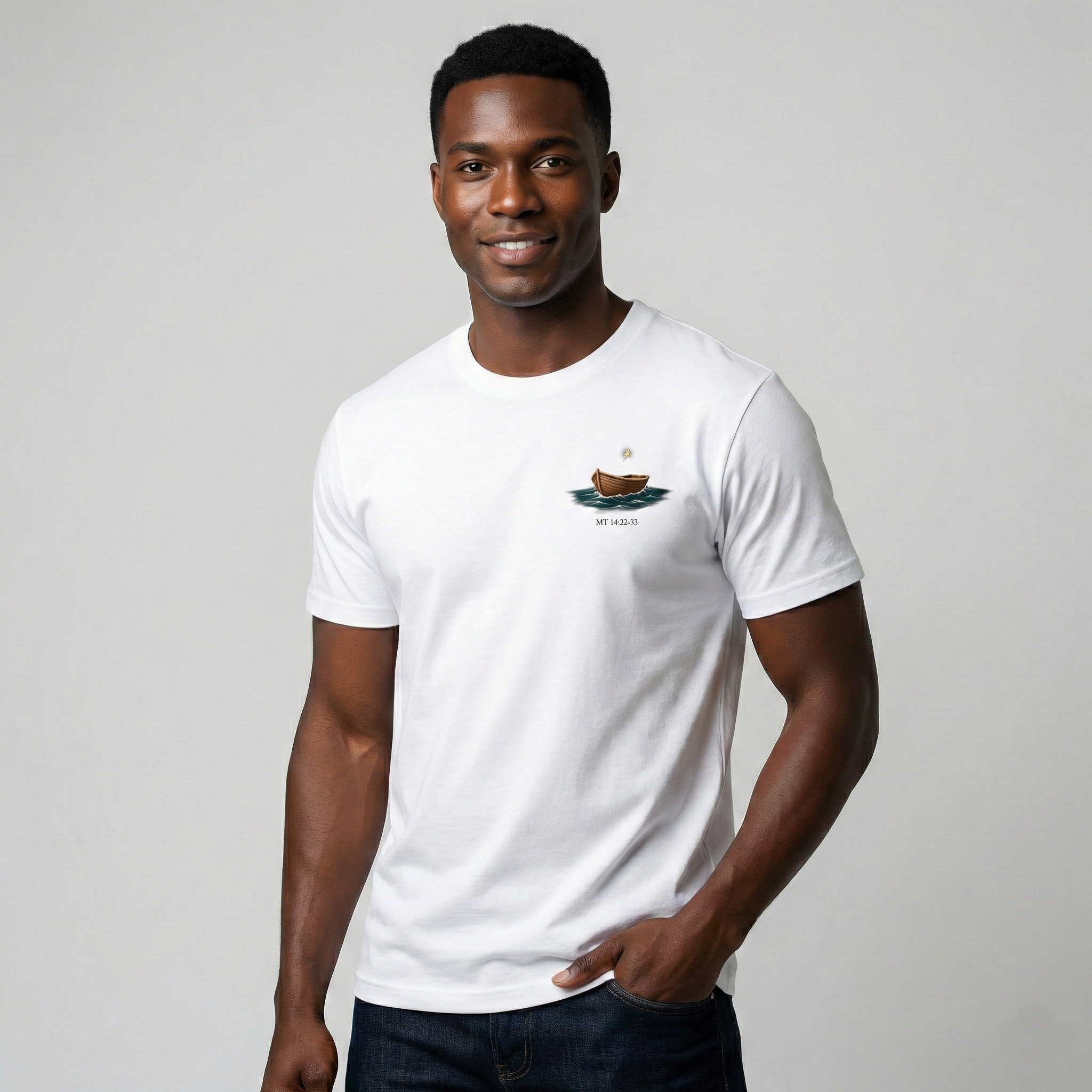 Camiseta Premium Passagens Sob as Águas - Mt 14:22-23