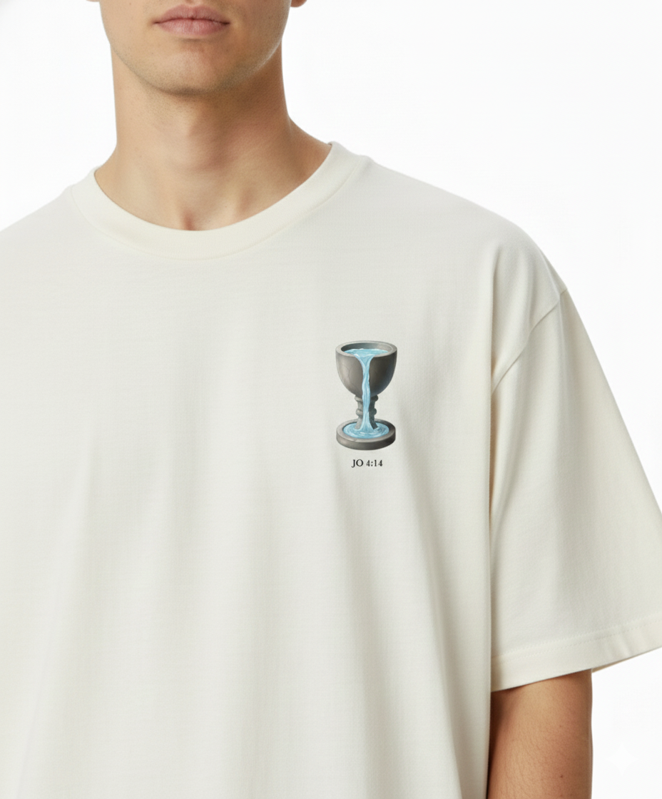 Camisa Oversized Premium Passagens Fonte de Água - João 4:14