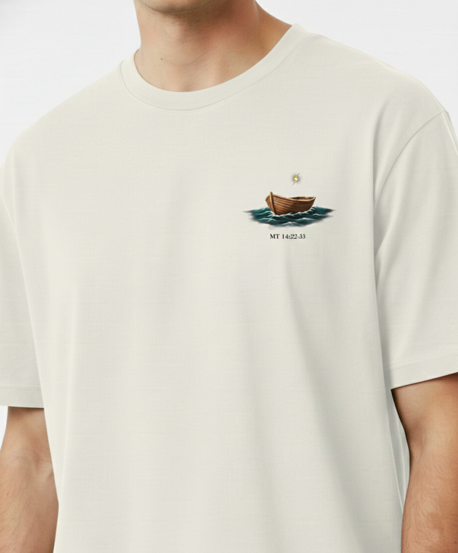 Camisa Oversized Premium Passagens Sob as Águas - Mt 14:22-23