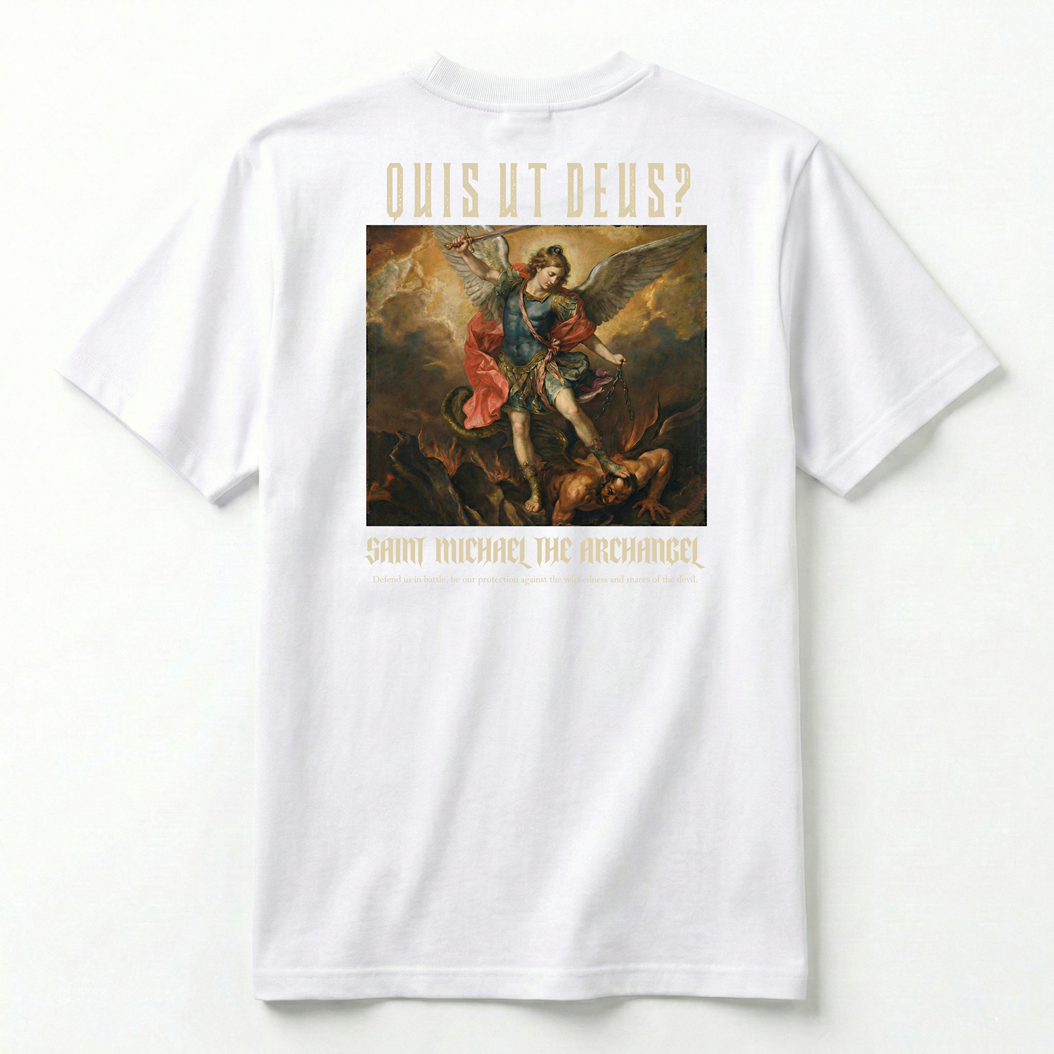 Camiseta Premium São Miguel de Arcanjo - Quis Ut Deus?
