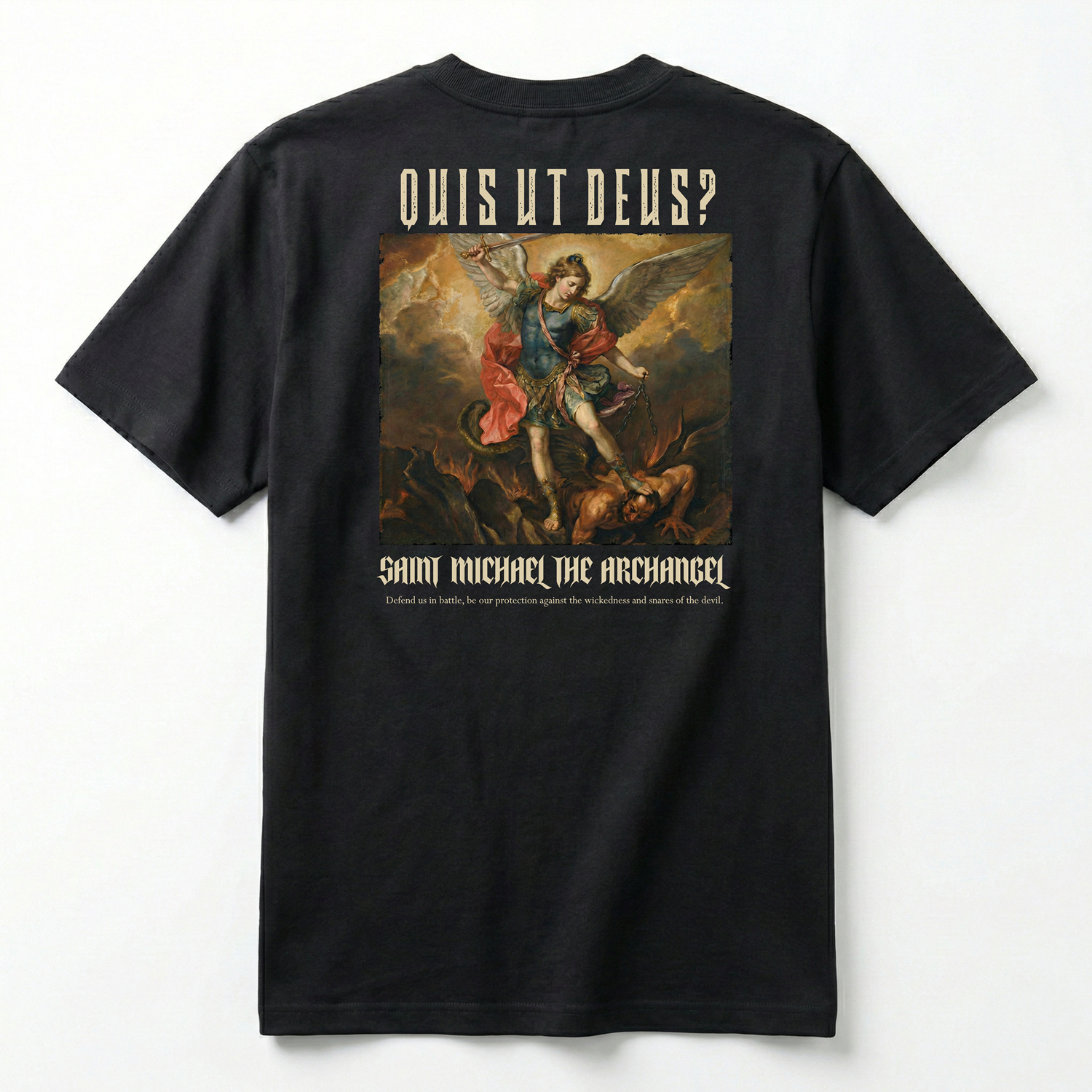 Camiseta Premium São Miguel de Arcanjo - Quis Ut Deus?