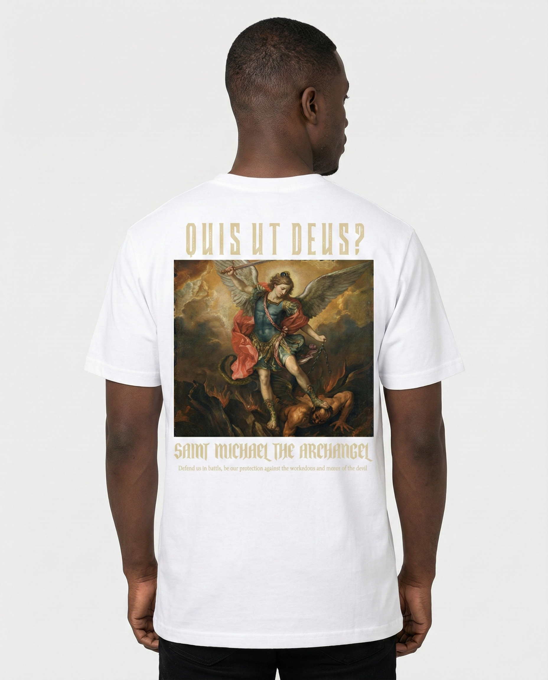 Camiseta Premium São Miguel de Arcanjo - Quis Ut Deus?