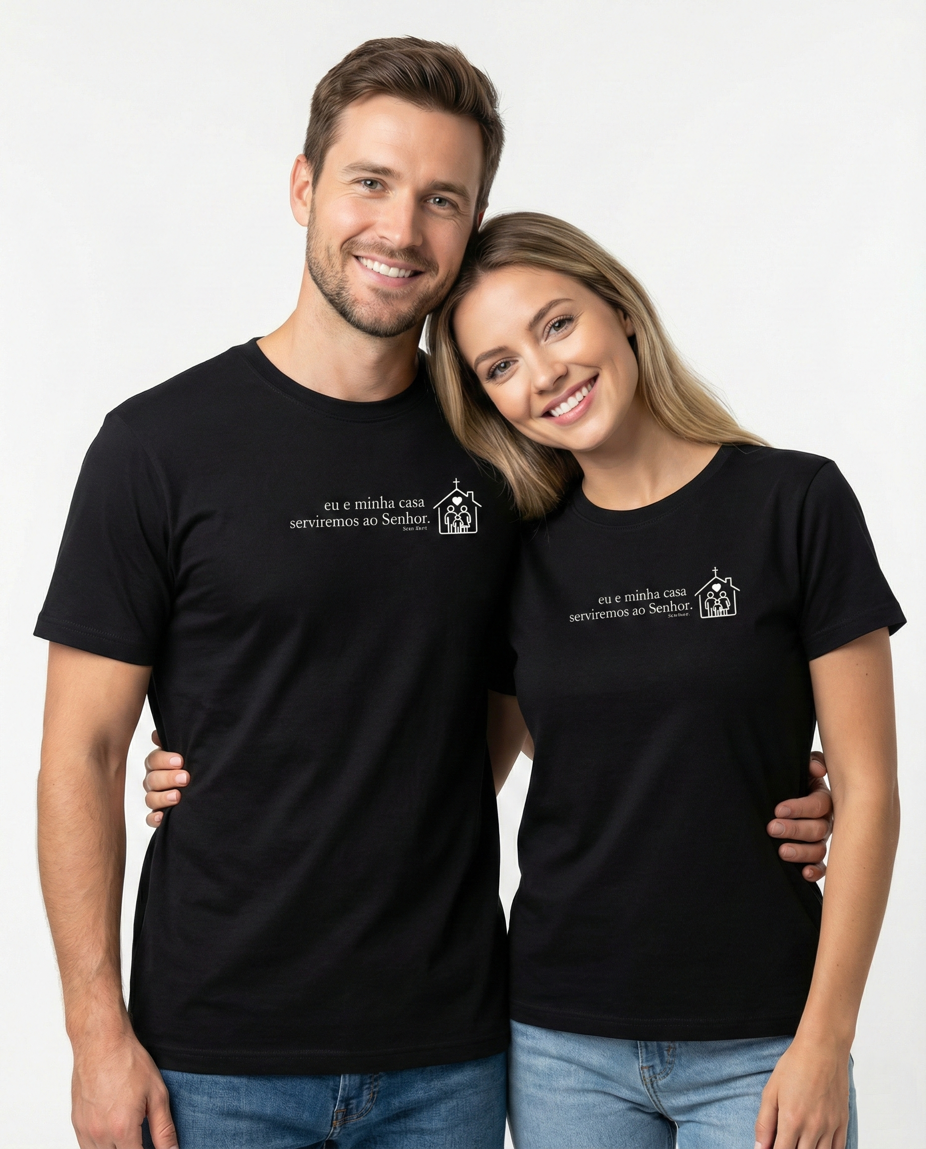 Camiseta Premium Eu e Minha Casa Serviremos ao Senhor - Josué 24:15