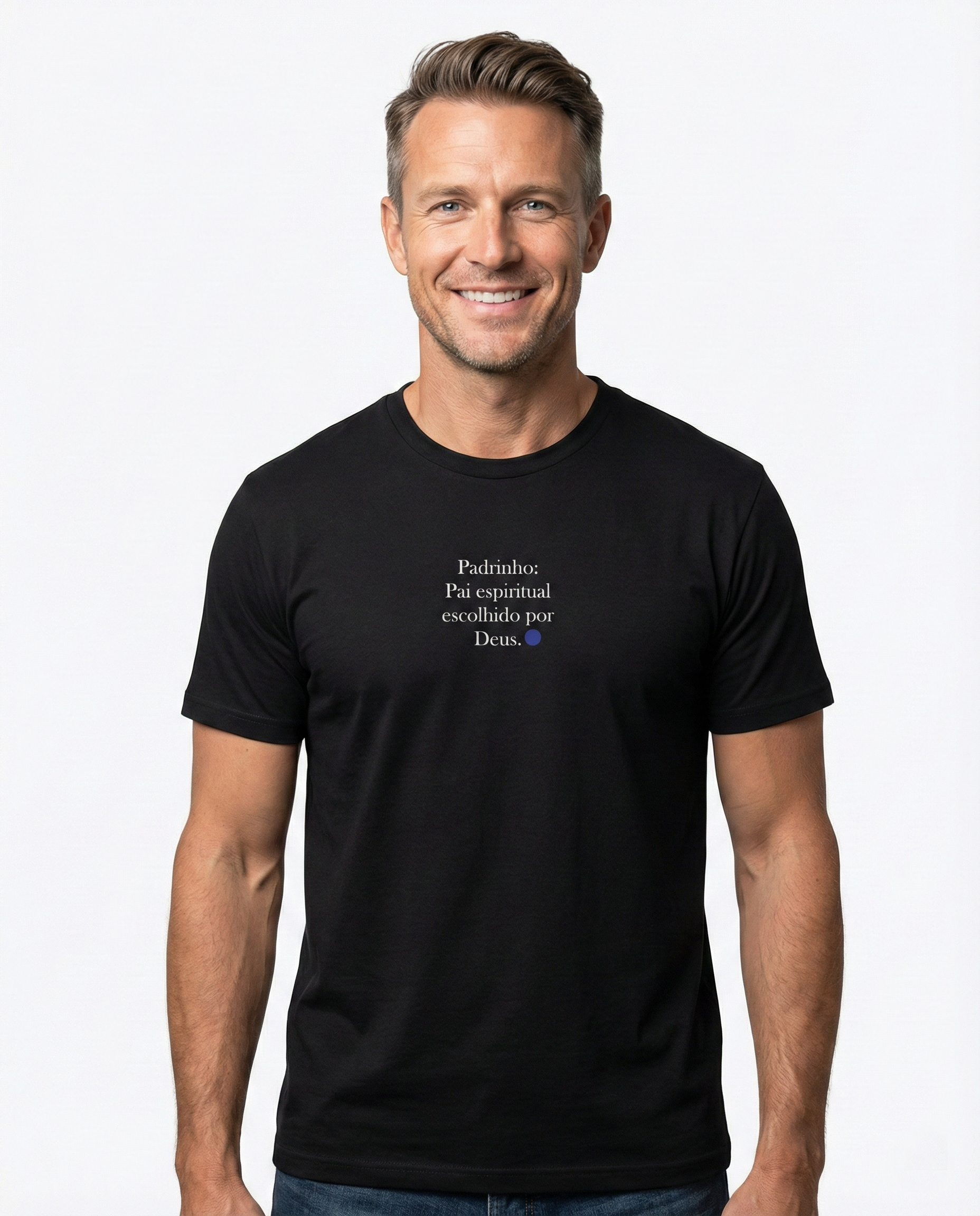 Camiseta Premium Padrinho - Pai Espiritual Escolhido Por Deus