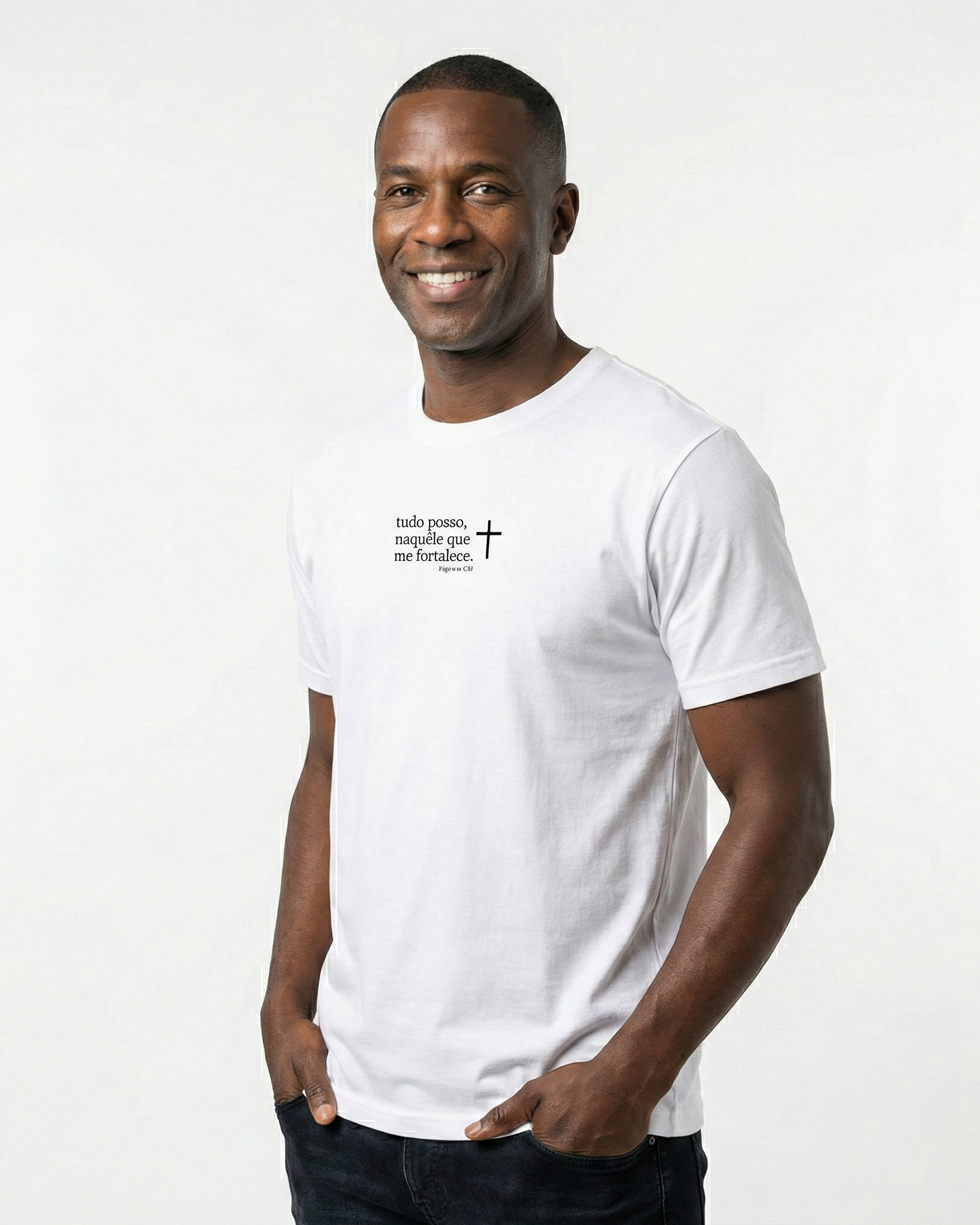 Camiseta Premium Tudo Posso Naquele Que Me Fortalece - Filipenses 4:13